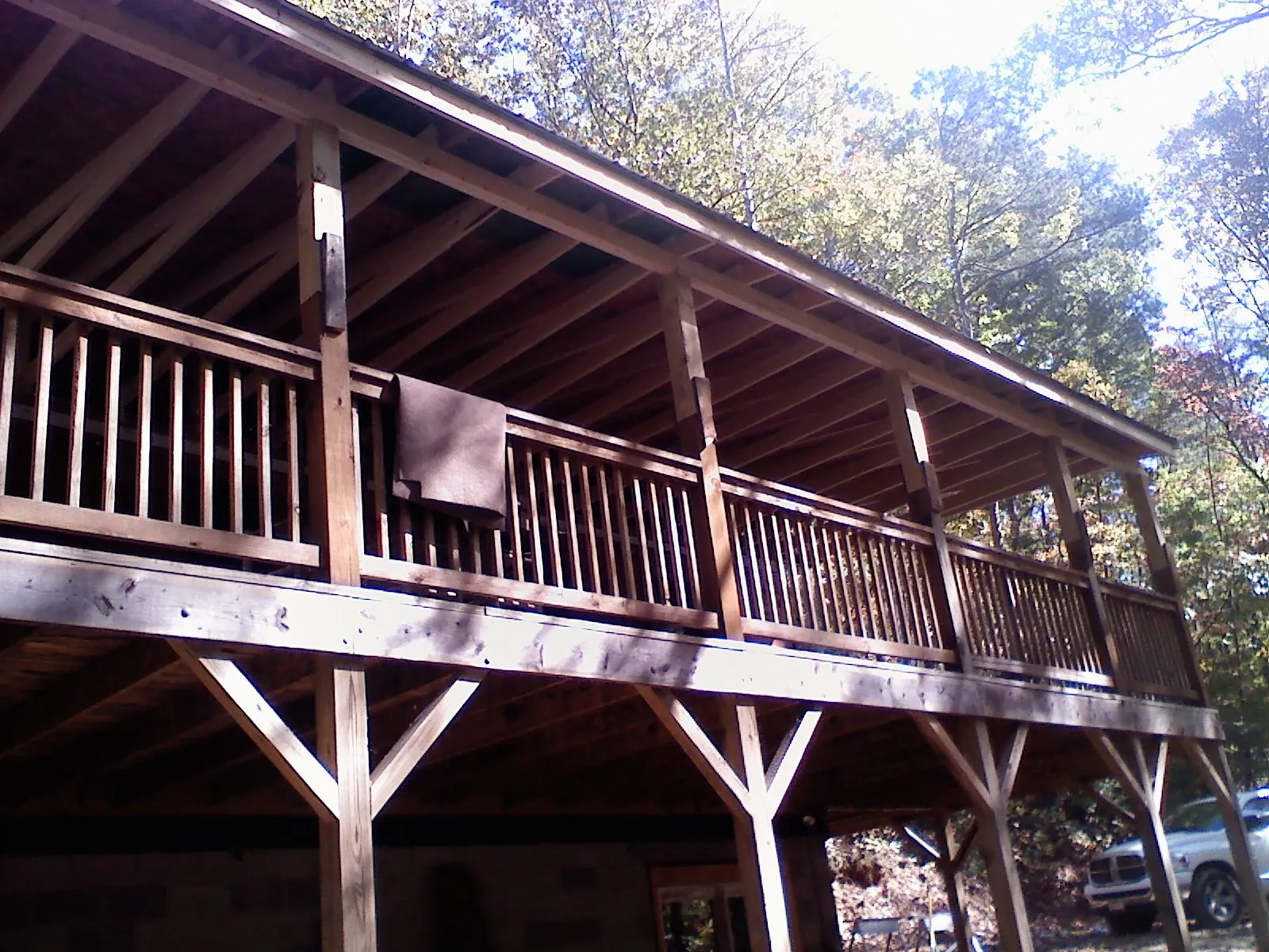 Timber framing under a new elevated porch and deck — Roof Leak Repair in Snowville by Roofing Brothers